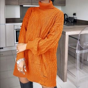 Knitted Turtleneck Oversized Sweater